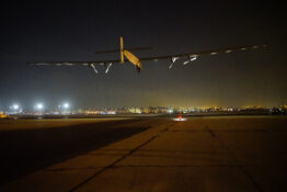 The solar airplane takes off in Cairo for the final leg of its round-the-world flight. (Photo: Solar Impulse)